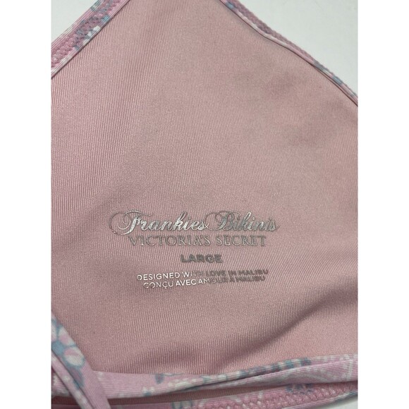 Frankie's Bikinis x Victorias Secret Pink Triangle Tie Halter Swim Top Large - Picture 4 of 6
